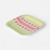 Pastelgroen en roze papieren bordje (Gebogen)