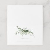 Pastelgroen Eucalyptus gebladerte Elegantie bruilo Plaatskaartje (Buitenkant ongevouwen)