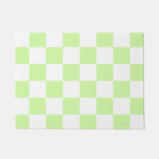 Pastelgroen geruit gingham patroon deurmat (Voorkant)