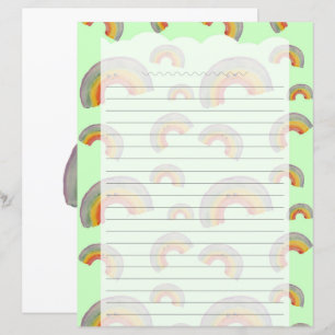 Pastelgroen Kawaii Regenboog Kantoor Papier