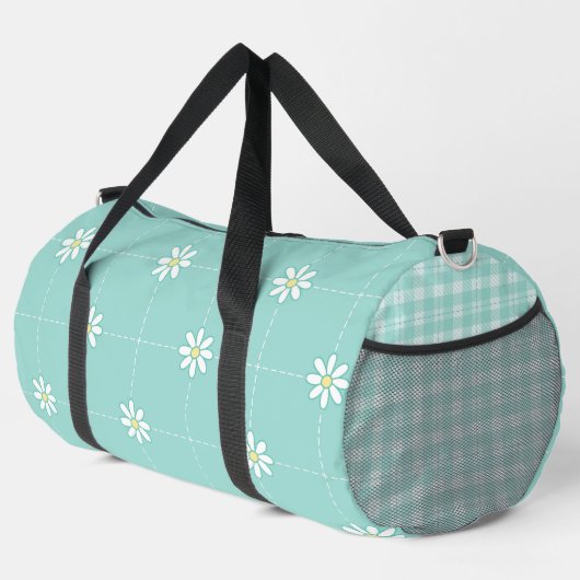 PASTELGROEN MET TINY WHITE DAISIES & GINGHAM PLUNJEZAK (Rechterhoek)