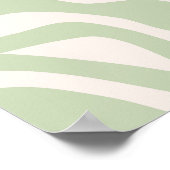 Pastelgroen retro lijnen patroon poster (Hoek)