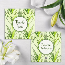 Pastelgroen tropisch blad natuur deco patroon feestdagenkaart