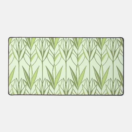 Pastelgroen Tropisch Loof Natuur Deco Patroon Bureaumat (Voorkant)