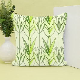 Pastelgroen Tropisch Loof Natuur Deco Patroon Kussen