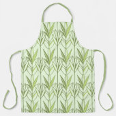 Pastelgroen Tropisch Loof Natuur Deco Patroon Schort (Voorkant)