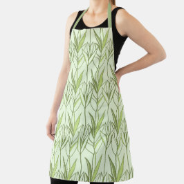Pastelgroen Tropisch Loof Natuur Deco Patroon Schort