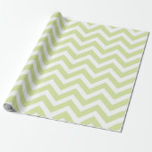 Pastelgroen & Witte Chevron Huwelijk Verjaardag Cadeaupapier (Uitgerold)
