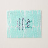Pastelgroene baby in bloom monogram babyshower t legpuzzel (Horizontaal)