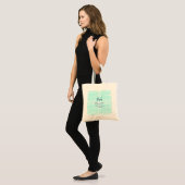 Pastelgroene baby in bloom monogram babyshower t tote bag (Voorkant (model))