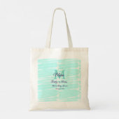 Pastelgroene baby in bloom monogram babyshower t tote bag (Achterkant)