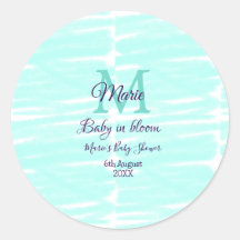 Pastelgroene baby in bloom monogram babyshower te