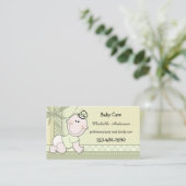 Pastelgroene Babyzorg Babysitter Visitekaartje (Staand voorkant)