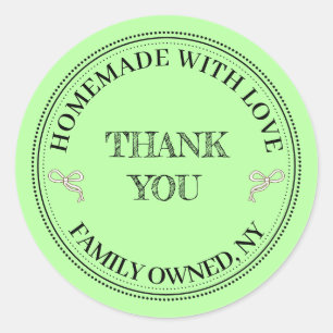 pastelgroene Bedankt Label Ronde Sticker