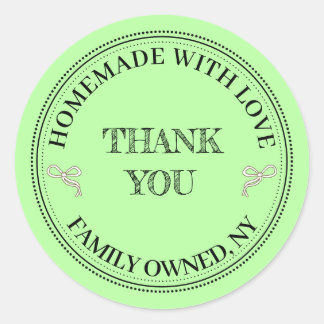 pastelgroene Bedankt Label Ronde Sticker
