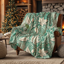 Pastelgroene beige vintage botanische patroon
