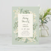 Pastelgroene bloemen kaart (Staand voorkant)