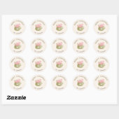 Pastelgroene Cacaobeker Prettig Kerstfeest Ronde Sticker (Vel)