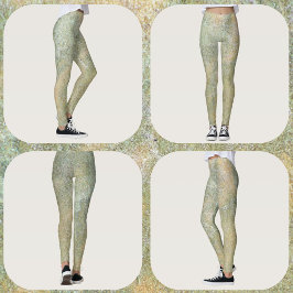 Pastelgroene Crème Beige Natuurlijke Zandsteen Leggings