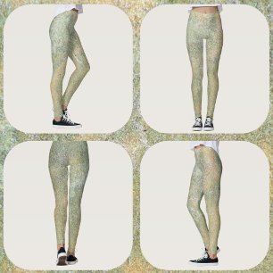 Pastelgroene Crème Beige Natuurlijke Zandsteen Leggings