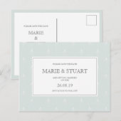 Pastelgroene Deco Trouwkaart 'Save the Date' Uitnodiging Briefkaart (Voorkant / Achterkant)