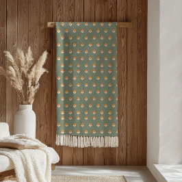 Pastelgroene deken groovy 70s bloemaccent