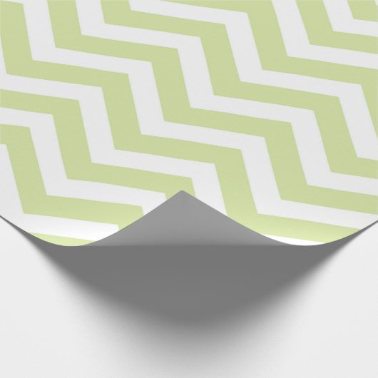 Pastelgroene en witte Chevron-huwelijksverjaardag Cadeaupapier (Hoek)