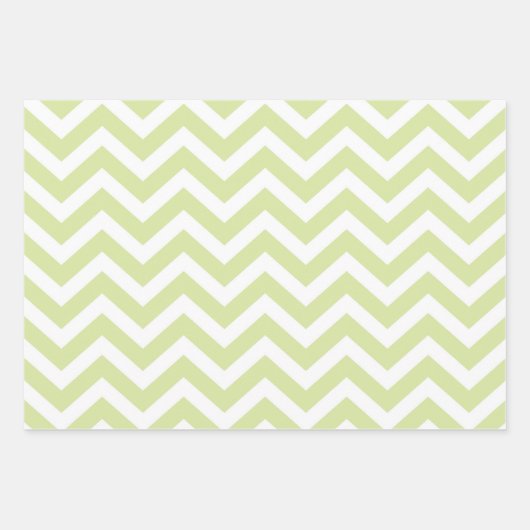 Pastelgroene en witte Chevron-huwelijksverjaardag Inpakpapier Vel (Voorkant)