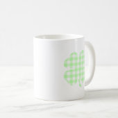 Pastelgroene Gingham Klaver Koffiemok (Voorkant rechts)