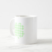 Pastelgroene Gingham Klaver Koffiemok (Voorkant links)