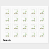 Pastelgroene kinderwagen & ballon sticker (Vel)