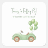 Pastelgroene kinderwagen- en ballonsticker vierkante sticker (Voorkant)