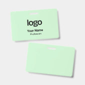 Pastelgroene naamkaartjes badges (Voor- en achterkant)