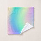 Pastelgroene regenboog zwarte bloem cadeau bad handdoek (Wasdoekje)