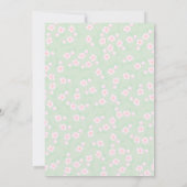 Pastelgroene roze bloem kaart (Achterkant)