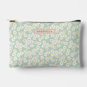 Pastelgroene salie-kleurige madeliefjes bruidsmeis etui (Voorkant)