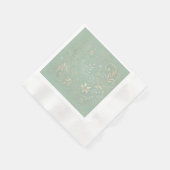 Pastelgroene Schaduw Bloemmotief Servet (Hoek)