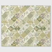 Pastelgroene Sering Dekbed Aardse Gingham Patchwor Cadeaupapier (Vlak)