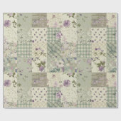Pastelgroene Sering Dekbed Aardse Gingham Patchwor Cadeaupapier (Vlak)