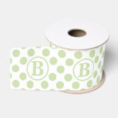 Pastelgroene Stippen Kinderen Grosgrain Lint (Spoel)