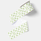 Pastelgroene Stippen Kinderen Grosgrain Lint (Achterkant)