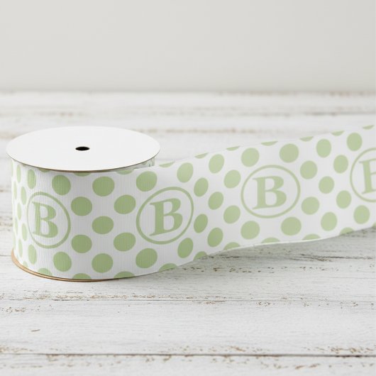 Pastelgroene Stippen Kinderen Grosgrain Lint