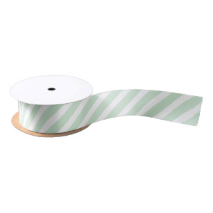 Pastelgroene Strepen Satijnen Lint
