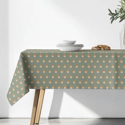 Pastelgroene Tafelkleed Groovy 70s Bloemaccent