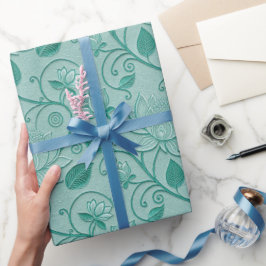 Pastelgroene tinten Lotus geëmailleerd uiterlijk Cadeaupapier