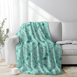 Pastelgroene tinten Lotus geëmbosseerde uitstralin Fleece Deken