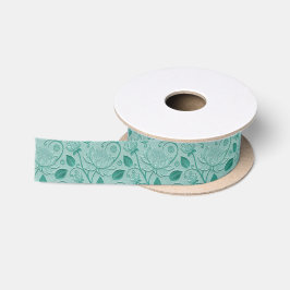 Pastelgroene Tinten Lotus Reliëf Look Satijnen Lint