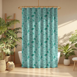 Pastelgroene tinten Lotus reliëflook Douchegordijn