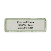 Pastelgroene tropische palmboom vakantie etiket (Voorkant)