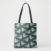 Pastelgroene waterverf, zwarte borstels tot tote bag (Voorkant)
